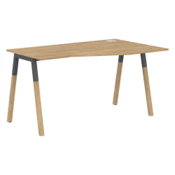 Стол эргономичный правый Forta FCT 1367 R Дуб Гамильтон Черный графит