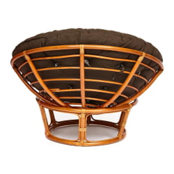 Кресло PAPASAN 23/01 W /с подушкой/ диаметр подушки 125 см, 115х101х104 см, Cognac (коньяк), ткань Коричневый, 3М7-147