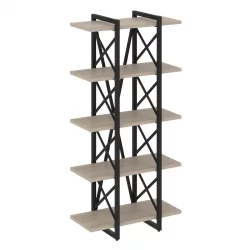 Стеллаж на регулируемых опорах - 5 полок LOFT VR.L-MST.O-5.4V Металл черный Дуб Аттик