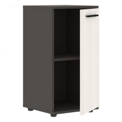 Шкаф колонка с глухой малой дверью ЕДИС ЕЛCС 42.1 Ясень Траун Черный Мокко / EDIS ELCS