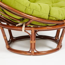 Кресло ПАПАСАН 23/01 В /с подушкой/ диаметр подушки 125 см, 115х101х104 см, Пекан (орех), флок Олива, 23 / PAPASAN W Pecan