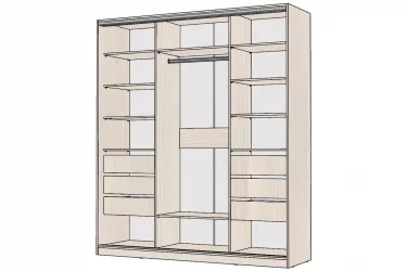 Шкаф-купе 3-х дверный Виктория 2000х584х2300, Бодега светлая 20ДЛЗЛДЛЗЛДЛЗЛ-ЯЯПП-Бс 310-3351