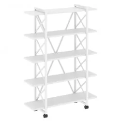 Стеллаж на колесных опорах - 5 полок LOFT VR.L-MST.K-5.8V Металл белый Белый Бриллиант