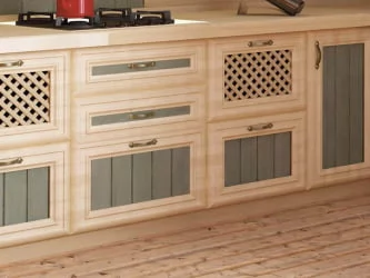 Кухонный гарнитур угловой Кантри №03 Сономе эйч светлая