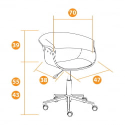 Кресло VIMTA орех, кож/зам черный