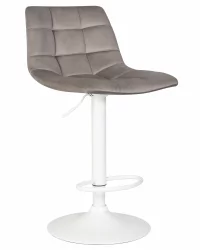 Стул барный DOBRIN TAILOR WHITE Серый велюр MJ9-75