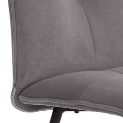 Стул обеденный Sweet велюр, серый/черный, 29, 46х55х88