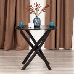 Стол обеденный MANZANA ЛДСП/HPL/металл, 80 х 80 х 75 см, Мрамор черный/черный