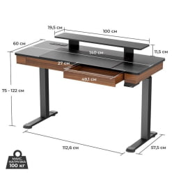 Письменный стол с надстройкой EUREKA ERK-ED-I55-WN
