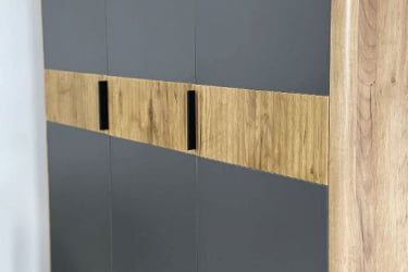 Шкаф трехдверный Адам MSA-04 дуб крафт золотой/графит