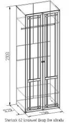 Шкаф для одежды Sherlock 62 Дуб Сонома (спальня)