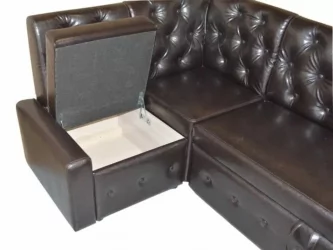 Диван с пластиковыми ножками Зефир Комбинация 1 Остин Умбер