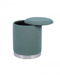 Пуф Эмили с ящиком серебро вельвет зеленый