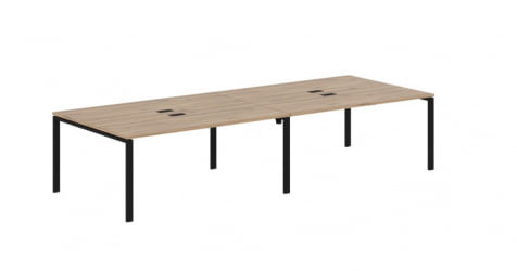 Бенч-система 4-местная ЕДИС ЕУВСТ 3513 Дуб Денвер светлый Черный / EDIS EUWST