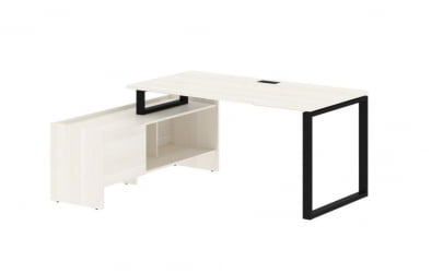 Стол с тумбой ЕДИС ЕКCТ 17814 Ясень Траун Черный / EDIS EQCT