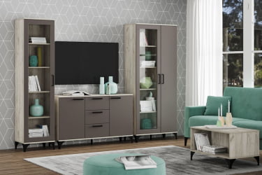 Тумба Марсель НМ 013.79 Софт Графит Дуб Крафт серый