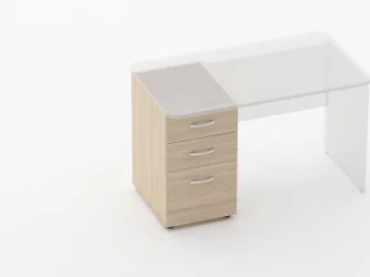 Тумба встраиваемая в стол на 3 ящика Глассй 3.12.14 Туя / Glassy