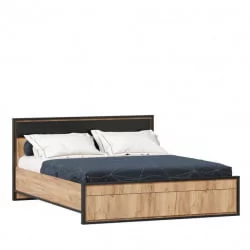 Кровать двуспальная 1600 с подъемным механизмом Техно ЛД 678.141.000.006 Дуб Золотой Черный