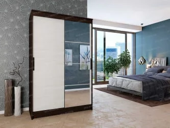 Шкаф-купе Ясень шимо темный/Ясень шимо светлый