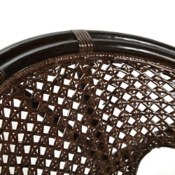 ТЕРРАСНЫЙ КОМПЛЕКТ ПЕЛАНГИ (стол со стеклом + 2 кресла) /без подушек/ ротанг, кресло 65х65х77см, стол диаметр 64х61см, валнут (грецкий орех) / PELANGI walnut