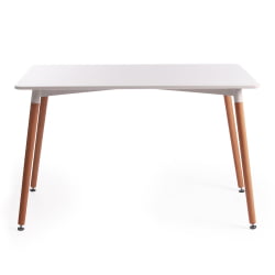 Стол JOHN (mod. T1001) МДФ/дерево, 80 х 120 х 75 см , White (Белый) / Natural (натуральный)