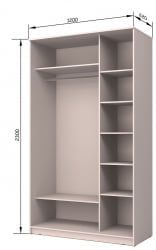 Шкаф-купе эконом Хит-23-12-77 Париж Ясень шимо светлый