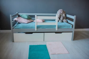 Детская кровать для мальчика RooRoom VK-1с Серая