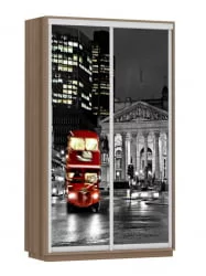 Шкаф-купе двухдверный Экспресс Дуо 1400х2400х Лондон/Ясень шимо тёмный / 1400х2400h