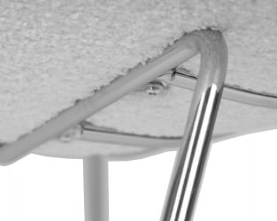 Кресло дизайнерское ДОБРИН ЕМИЛЙ (белый (букле) ткань , хромированная сталь) / DOBRIN EMILY