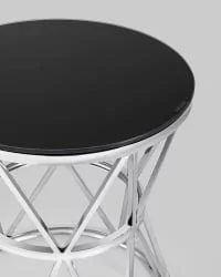 Журнальный стол ВИВА 50x50 Серебро (стекло черное)