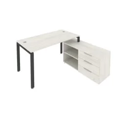 Рабочая станция на П-образном м/к с опорной тумбой правая Метал Сйстем Б.РС-СТС-2.3 Пр Наварра/Антрацит / Metal System