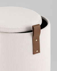 Пуф Руни XS с ящиком вельвет белый