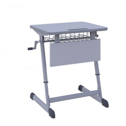 Парта одноместная НОМАД В 600х500 с ручной регулировкой высоты (рост 4-6) Синий/Серый / NOMAD V