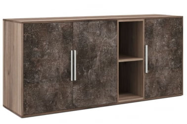 Шкаф низкий 3 створки, с нишей B-TONE BTN36152042 Вяз Бетон темный