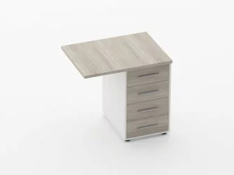 Тумба приставная Дека 9.05.08 Дуб Сантана светлый/Белый / Deka