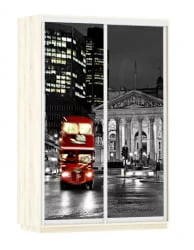 Черный шкаф-купе Экспресс Дуо 1600х2200х Лондон/Дуб сонома / 1600х2200h