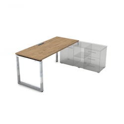 Стол рабочий, прямолинейный три опоры, правый GLOSS LINE НСТП-О.985 Teakwood