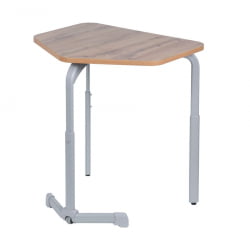 Парта одноместная трапеция (рост 3-7) Серый/Металл Серый