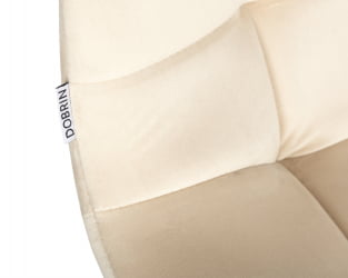 Стул барный ДОБРИН НИCОЛЕ (черные матовые ножки, кремовый велюр (108-113)) / DOBRIN NICOLE