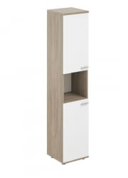 Шкаф высокий с нишей левый Sigma SG.846.OD.WH.WH.L Дуб темный Белый