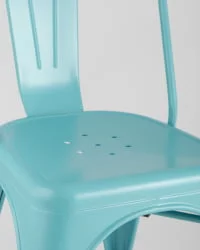 Стул TOLIX с высокой спинкой Голубой матовый
