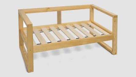 Диван для балкона двухместный DEmoku Д-2 серебристо-серый_натуральный