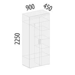 Шкаф для одежды с полками и штангой Тиффани 47.02.1 Сосна Астрид Мелинга