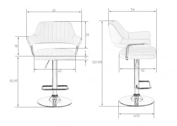 Стул барный ДОБРИН CХАРЛЙ Серый / DOBRIN CHARLY