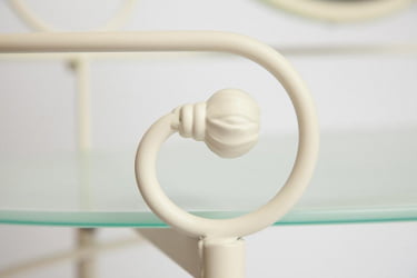 Туалетный стол ALBERT (столик/зеркало + пуф) Античный белый (Antique White)