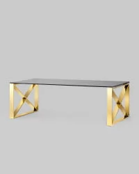 Журнальный стол КРОСС 120x60 Золото (стекло smoke)