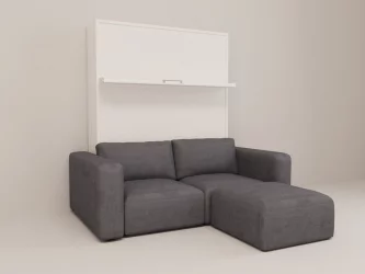 Диван-кровать трансформер Смарт 1 с пуфом К 1600 Ясень шимо темный