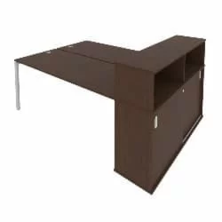 Рабочая станция с опорным шкафом-купе Метал Сйстем Б.РС-СШК-2.5 Венге/Серый / Metal System