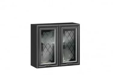 Шкаф кухонный 800 со стеклом Италия ЛД 275.367.000 Черный Дуб темный