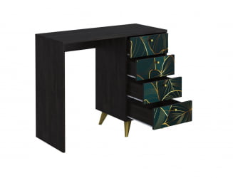 Стол письменный с тумбой Фьюжн СП-006 АРТ Угольный камень/TROPICAL